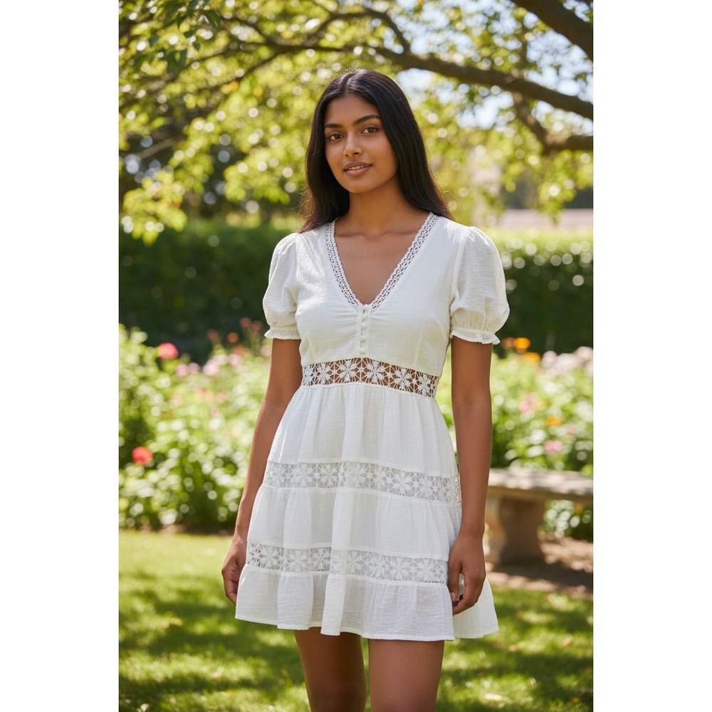 Princess Polly Cottagecore Lace Mini Dress US 2 Coquette Fairycore Boho   summer - Picture 2 of 10
